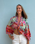 Giulia – Fleur de menthe : Kimono court d’été, léger et élégant