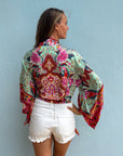 Giulia – Fleur de menthe : Kimono court d’été, léger et élégant