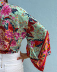 Giulia – Fleur de menthe : Kimono court d’été, léger et élégant