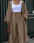 Naïa — Kimono & Plain Flowing Pants Set - Terre serene - One size M still available, write to us!