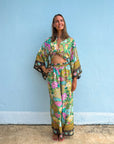 Giulia — Ensemble kimono court & pantalon fluide imprimé - Éveil Botanique