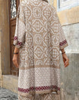Naïa — Ensemble kimono & pantalon fluide imprimé - Terre de lune