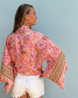 Giulia – Rose : Kimono court d’été, léger et élégant