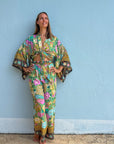 Giulia — Ensemble kimono court & pantalon fluide imprimé - Éveil Botanique