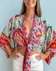 Giulia – Fleur de menthe : Kimono court d’été, léger et élégant