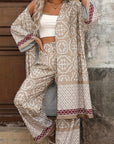 Naïa — Ensemble kimono & pantalon fluide imprimé - Terre de lune