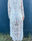 Romy - Kimono long en broderie dentelle, élégance et légèreté