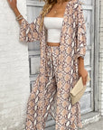 Naïa — Ensemble kimono & pantalon fluide imprimé - Venin sauvage