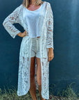 Romy - Kimono long en broderie dentelle, élégance et légèreté