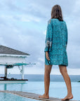 Alba - Turquoise : Kimono court bohème léger et élégant en toute occasion