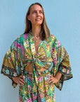 Giulia — Ensemble kimono court & pantalon fluide imprimé - Éveil Botanique