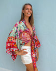 Giulia – Fleur de menthe : Kimono court d’été, léger et élégant