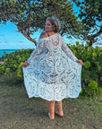 Romy - Kimono long en broderie dentelle, élégance et légèreté
