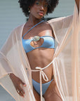 Gigi – Doré pailleté : Kimono long de plage pailleté, chic et lumineux