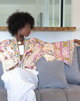 Giulia – Beige rose : Kimono court d’été, léger et élégant