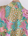 Giulia – Vert rose : Kimono court d’été, léger et élégant