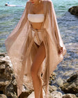 Gigi – Kimono long de plage pailleté, chic et lumineux