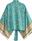 Giulia – Turquoise : Kimono court d’été, léger et élégant