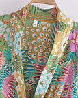 Giulia – Vert rose : Kimono court d’été, léger et élégant