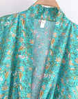 Giulia – Turquoise : Kimono court d’été, léger et élégant