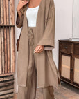 Naïa — Kimono & Plain Flowing Pants Set - Terre serene - One size M still available, write to us!