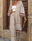 Naïa — Ensemble kimono & pantalon fluide imprimé - Terre de lune