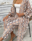 Naïa — Ensemble kimono & pantalon fluide imprimé - Venin sauvage