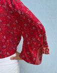 Giulia – Rouge framboise : Kimono court d’été, léger et élégant
