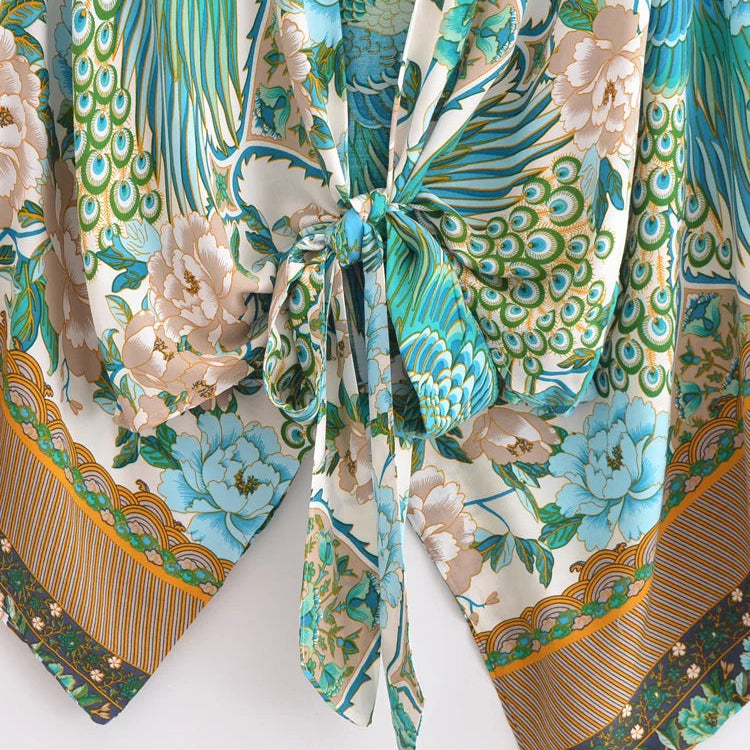 Giulia – Bleu ciel : Kimono court d’été, léger et élégant