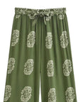 Giulia — Ensemble kimono court & pantalon fluide imprimé - Vert Écume