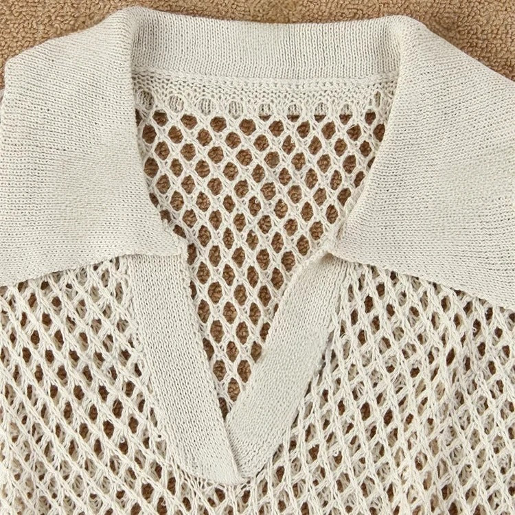 Soléa — Robe de plage dorée en maille légère