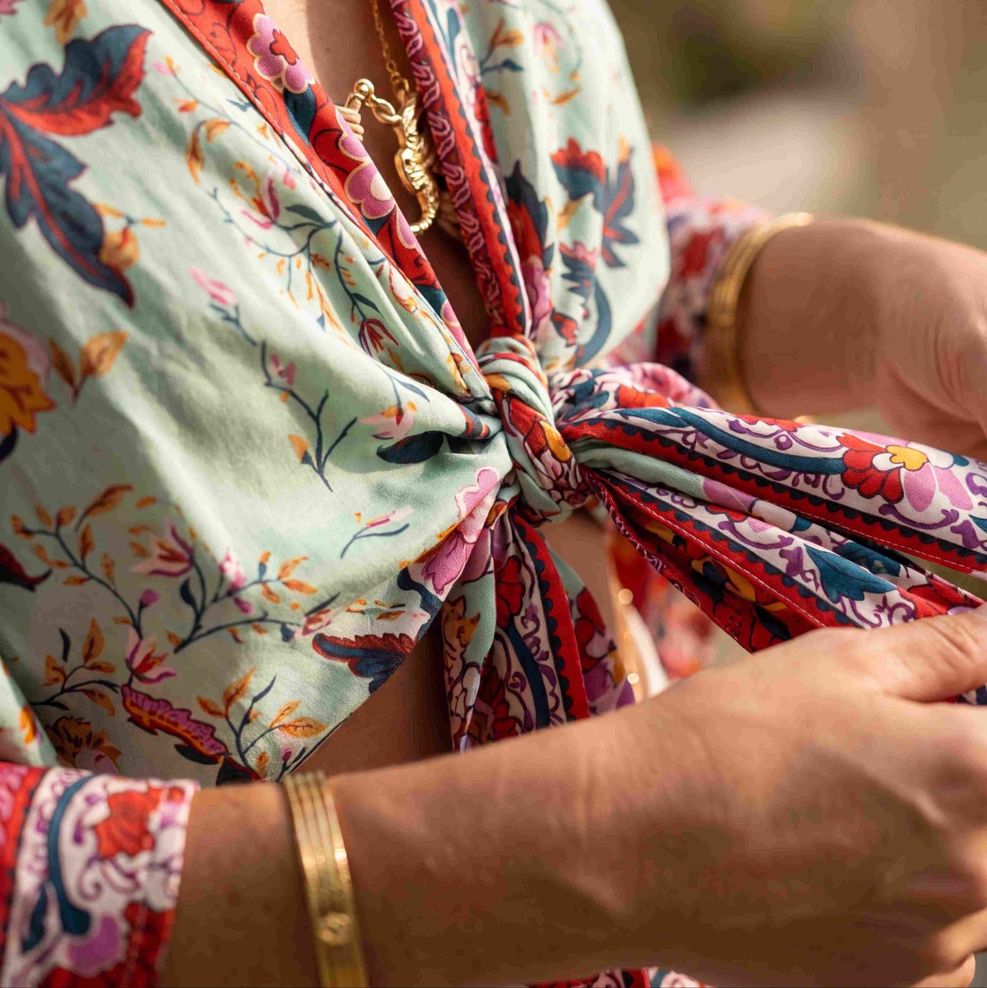 Giulia – Fleur de menthe : Kimono court d’été, léger et élégant - Amboria