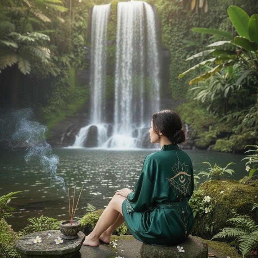 Tirta – Spiritual Edition : Kimono mi - long en soie - Amboria